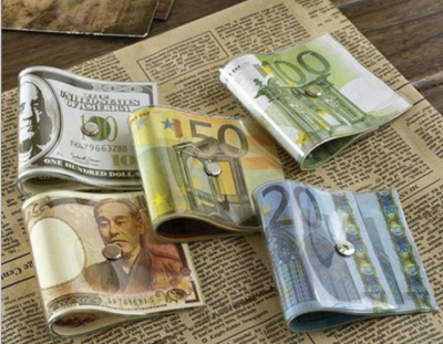 Creative independent coin money spans US dollars euros Japanese Yen door catches