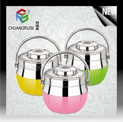 Factory directly new best selling European style colourful stainless steel lunch box insulated double layer