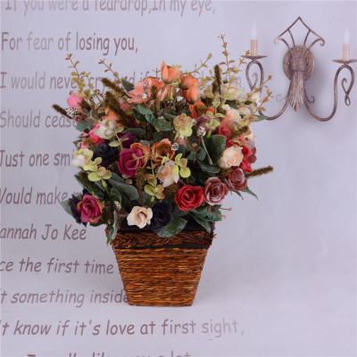 Simulation flower artificial flower 15-autumn rose