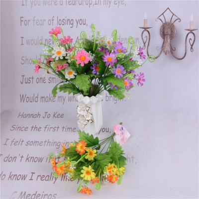 7 yellow chrysanthemum flower core Zi artificial flowers floral decoration simulation