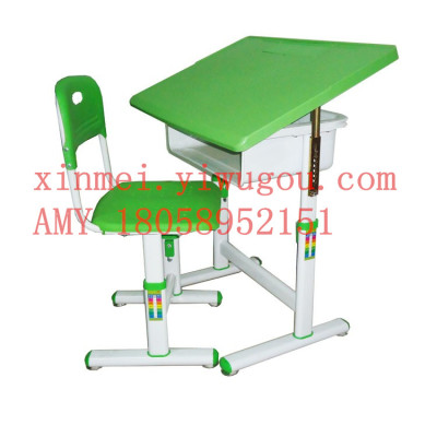 Factory direct steel lifting children's table and Chair desk desktop to open the drawing table
