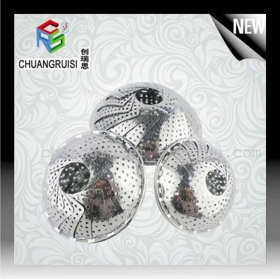 Steamed dish stainless steel retractable water filter plate round plate perforated steaming plate