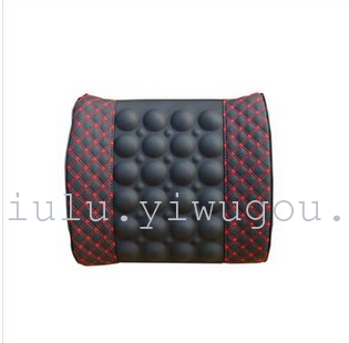 Super fiber leather wine red waist by the car with a massage waist red wine waist