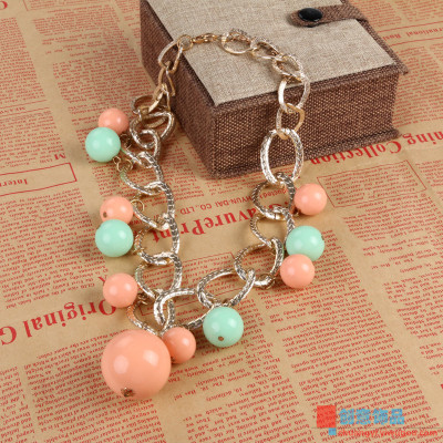 Creative popular jewelry color acrylic beads necklace exaggerated necklace