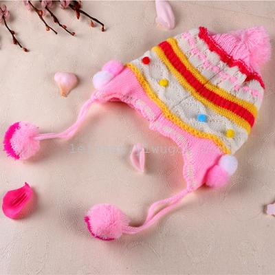 Best selling new children's play ball cap Hat color baby knit helmet