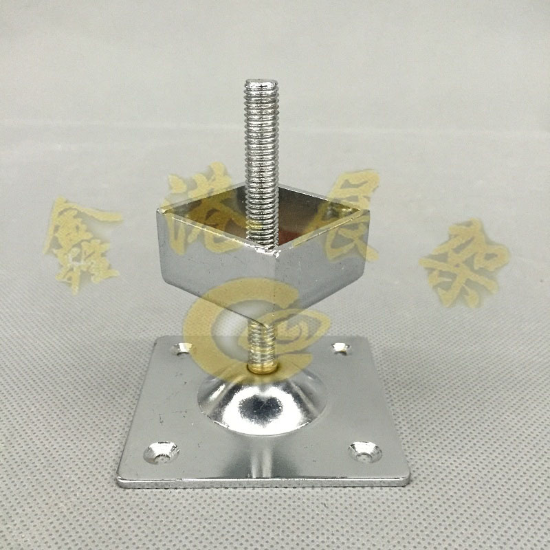方管可调底座 方管底脚 货架展架连接件 电镀