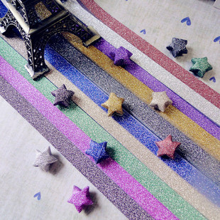 Shinning origami for lucky star pure color factory direct sale diy gift birthday 