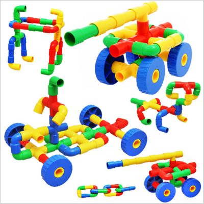 In children's educational toys pipeline type blocks round tube toy bricks