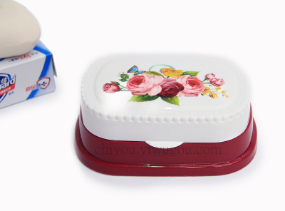 Plastic soap box with lid printing soap box can be draining CY-350 