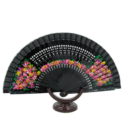 Spain red flower fan, black series. Support order. 139674408609