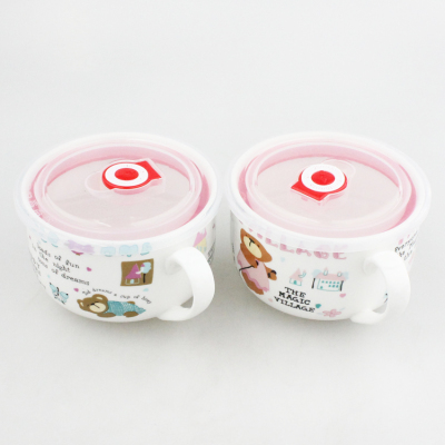 Distribution Crisper Lunch Box Small Size Ceramic Freshness Bowl Furniture with Handle Practical