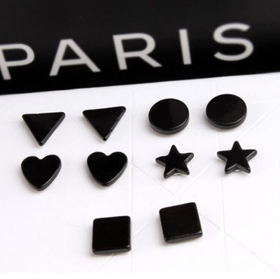 Black magnetic studs for both men and women without piercings