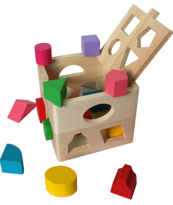 More than 13 hole shape paired blocks 1-3 children's wooden intelligence toys early lessons learned wisdom House toys