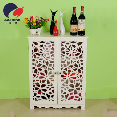 Environmental Protection Wood-Plastic Plate Three-Layer Double-Door Shoe Rack Furniture Simple Shoe Cabinet Gz005
