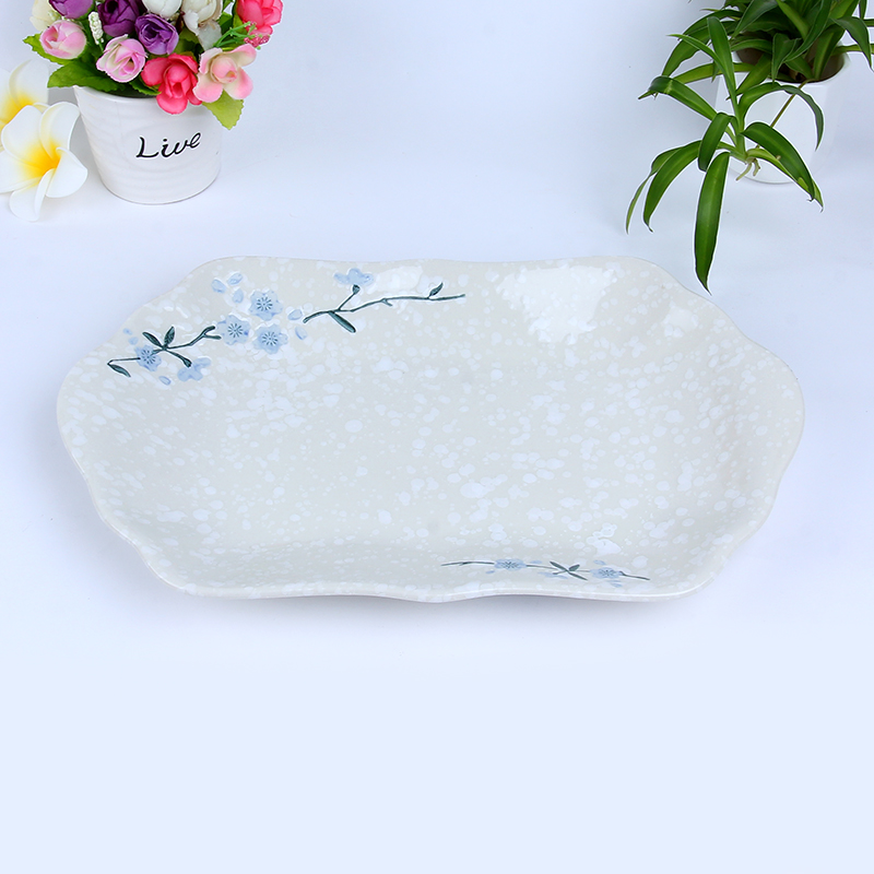 高档餐具雪花瓷12寸双耳花边鱼盘 厂家直销