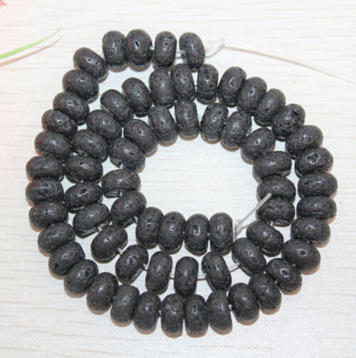 [YiBei Coral]Natural Coral Bay volcano stone 6*10mm volcano stone wholesale semi-finished abacus