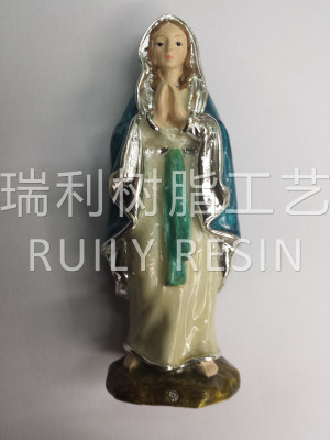 Resin - religious crafts decorated with made electroplating standing maria.