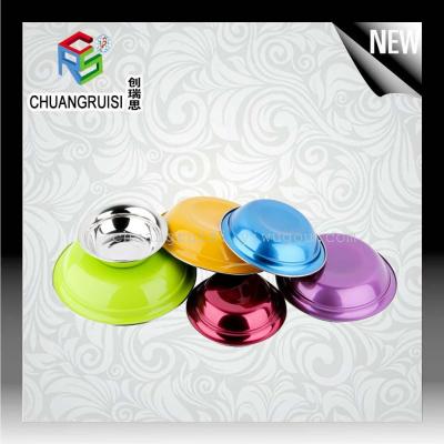 Color stainless steel thick round deep dish plate