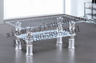 Factory direct sales of new fashion glass tea table, glass, aluminum, glass, glass, glass, glass, tea table