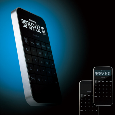 Flash calculator transparent calculator with night luminous optical computer print customizable l Ogo