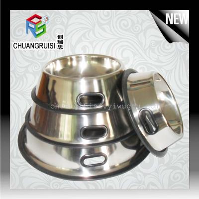 Stainless steel punching pet bowl dog basin non-slip
