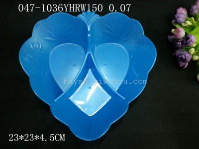 New solid color flower shape fruit plate 047-1036
