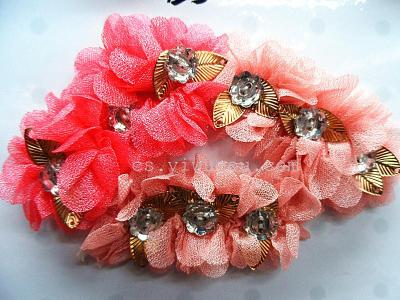 New style sandals flower children's shoes flower handmade lace ribbon drill
