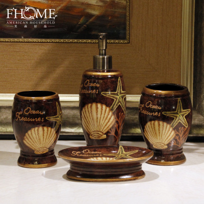 Foreign trade handicraft bathroom new five sets of toilet