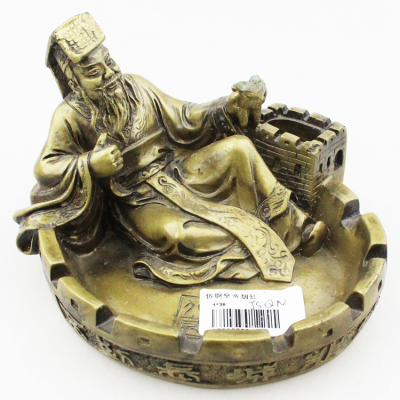 ten yuan shop supply and distribution business living room decoration crafts resin imitation copper emperor ashtray