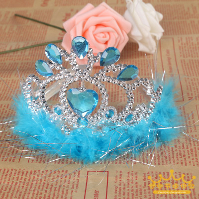 Crown Princess Halloween girl feather lace masquerade party