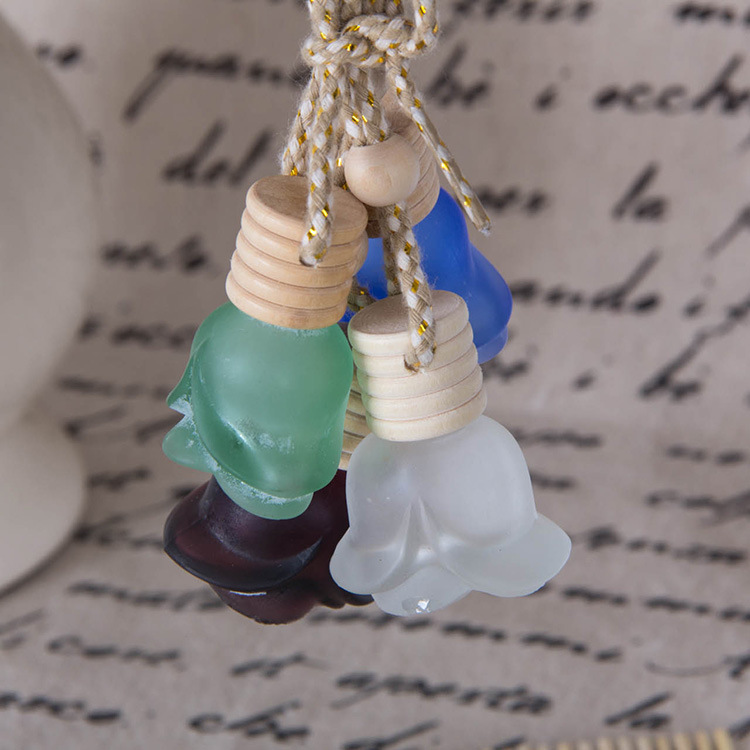 蒙砂玫瑰瓶空瓶汽车挂件批发香水瓶琉璃车载精品挂饰136