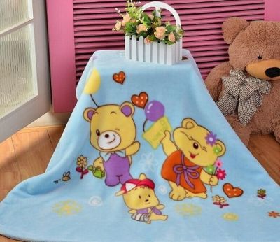 Double-Layer Double-Sided Mink Fur Fabric Super Soft and Thick Cartoon Blanket Children's Blanket