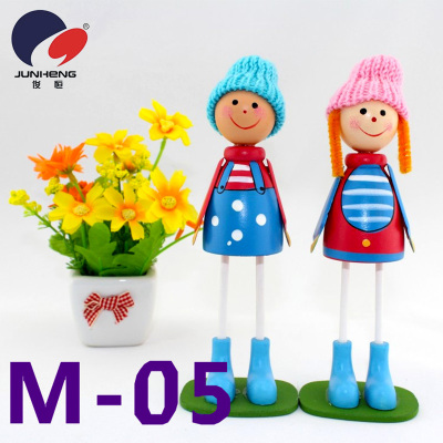 Medium Wool Doll Wooden Doll Hanging Feet Doll Creative Craft Gift M05