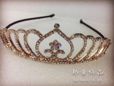 Alloy with Drill Big Crown Winding Cloth Bottom Headband