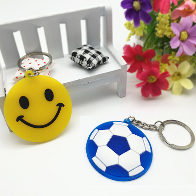 LOGO custom PVC soft Keychain cartoon animation smiling Ball Pendant