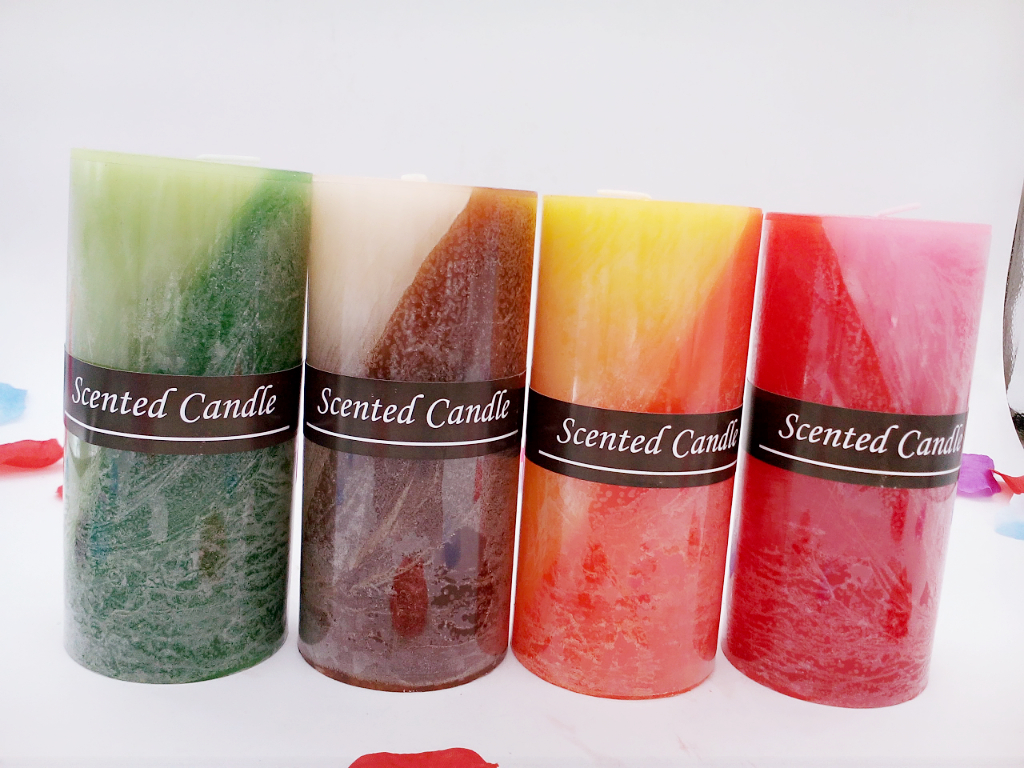 香薰蜡烛 不规则分层柱蜡