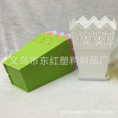 Supply hot style 3063 large square lace crown plastic flowerpot