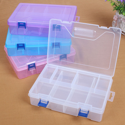 Creative new large double - layer 8 - compartment detachable plastic box jewelry box packing box packing box packing box empty box