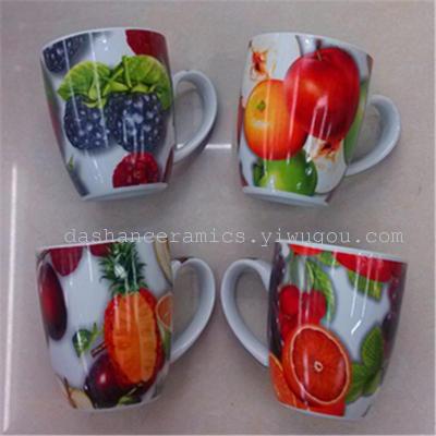 Weijia Gu-shaped fruit, high white glass of milk glass coffee cup stereo effect
