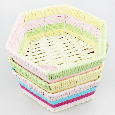 Ten boutique shop creative home supply store blue fruit baskets storage baskets large hexagonal tray