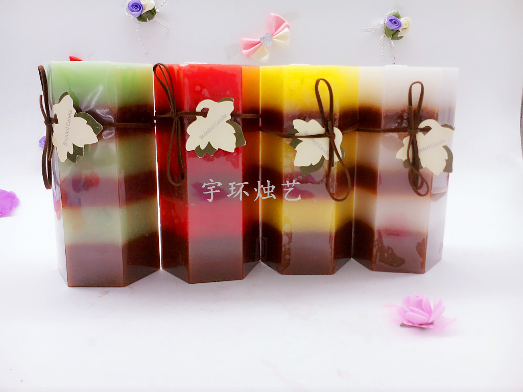 香薰柱蜡 六边形香薰分层柱蜡16-3