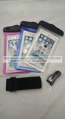 Iphone6 plus arm with a waterproof bag, green PVC waterproof phone bag