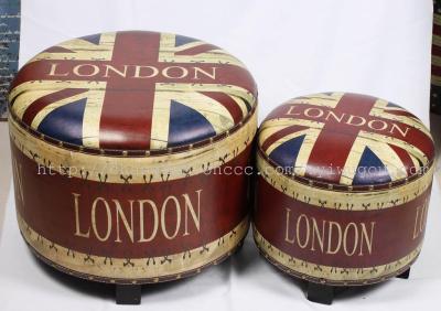 London round with foot cover two receive stool change shoe stool