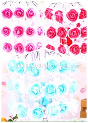 Double color PE foam rose flower lace wedding box accessories flower lamp