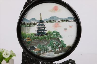 Nation West Lake scenery patterns embroidered on both sides 20 Park