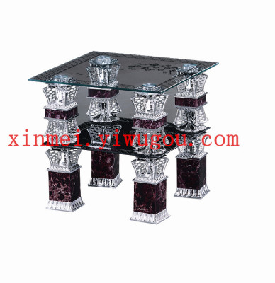 Factory direct new tempered glass tea table aluminum glass table, tea table, dining table