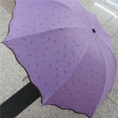 Floral Sunny Umbrella UV Protection Lotus Leaf Parasol Vinyl Sun Protective Sun Umbrella