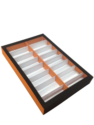 16 Sun glasses display box transparent cover orange black AQ210