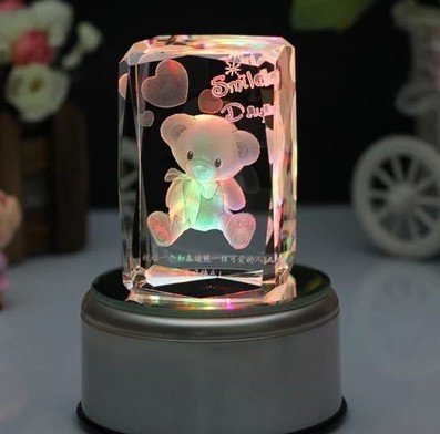 Bear crystal inside carved decoration creative gift girlfriend wife bestie romantic surprise birthday gift