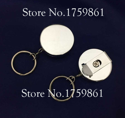 Supply High-Grade Flat 4.0cm Diameter Metal Badge Reel + Stainless Steel Chain, Electroplating Environmental Protection